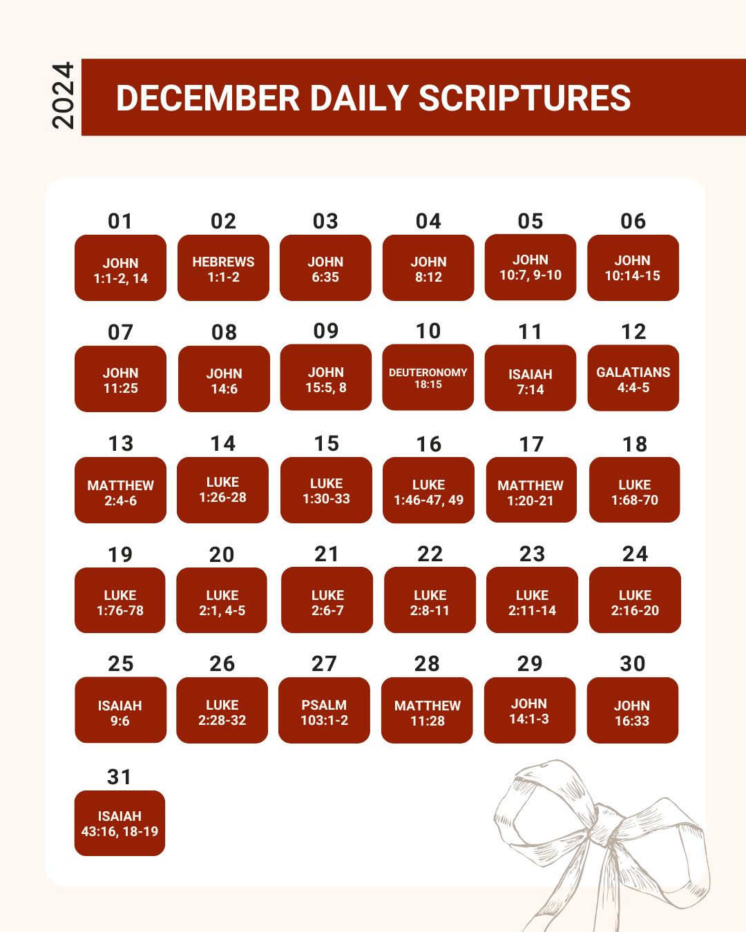 Scripture 24 Dec December 2024 Bible Verse Calendar: The Birth of Jesus | Bible Gateway ...