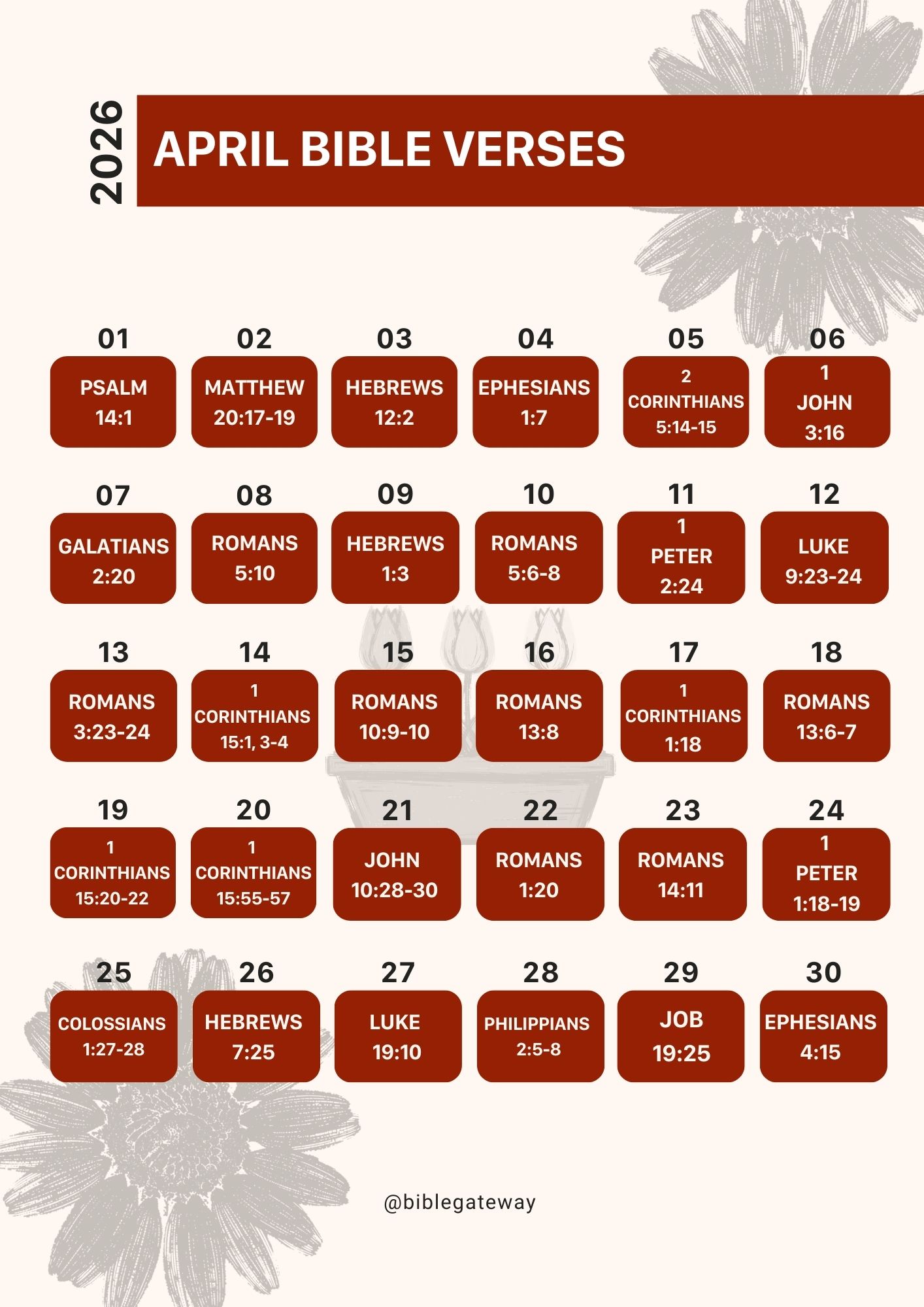 April 26th Scripture April 2026 Bible Verse Calendar | Bible Gateway News & Knowledge